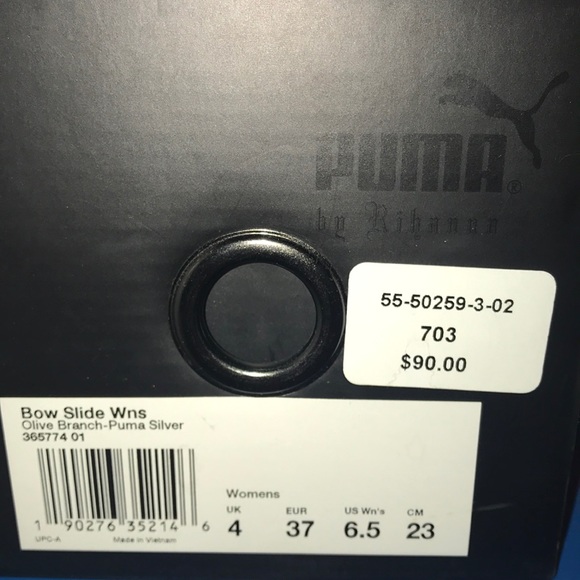 Rhianna Olive Green Puma Slides - Picture 1 of 4